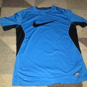 Boys YL blue nike shirt with breathable back!